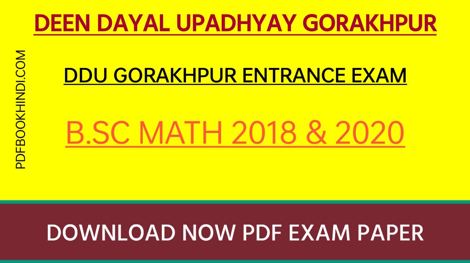 DDU Entrance Exam Paper PDF B.SC Math